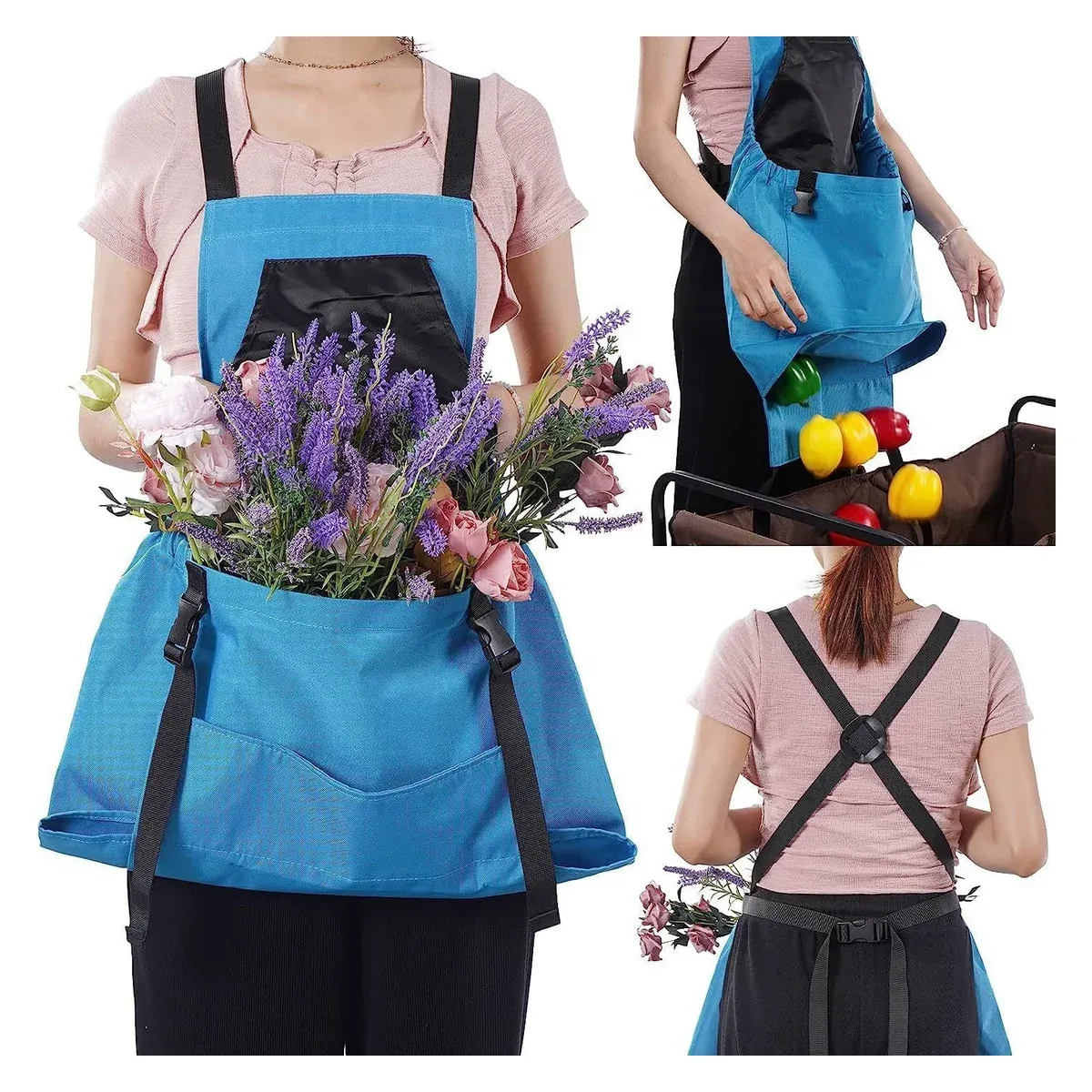 Harvest Apron — Garden Picking Apron with Quick-Release Pocket - detail-2