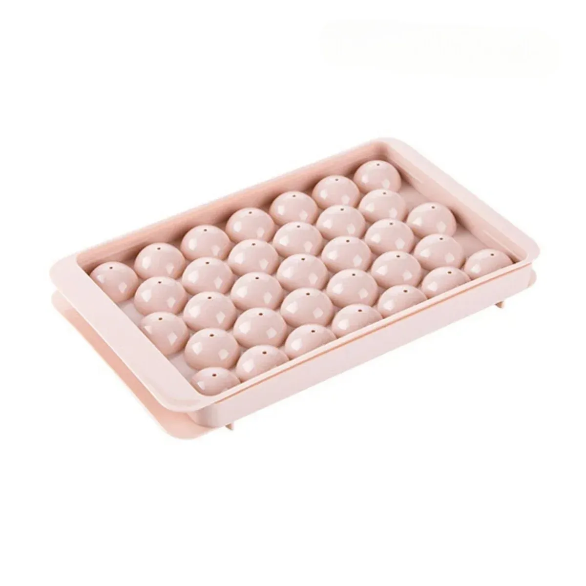 Pink ice ball tray top view