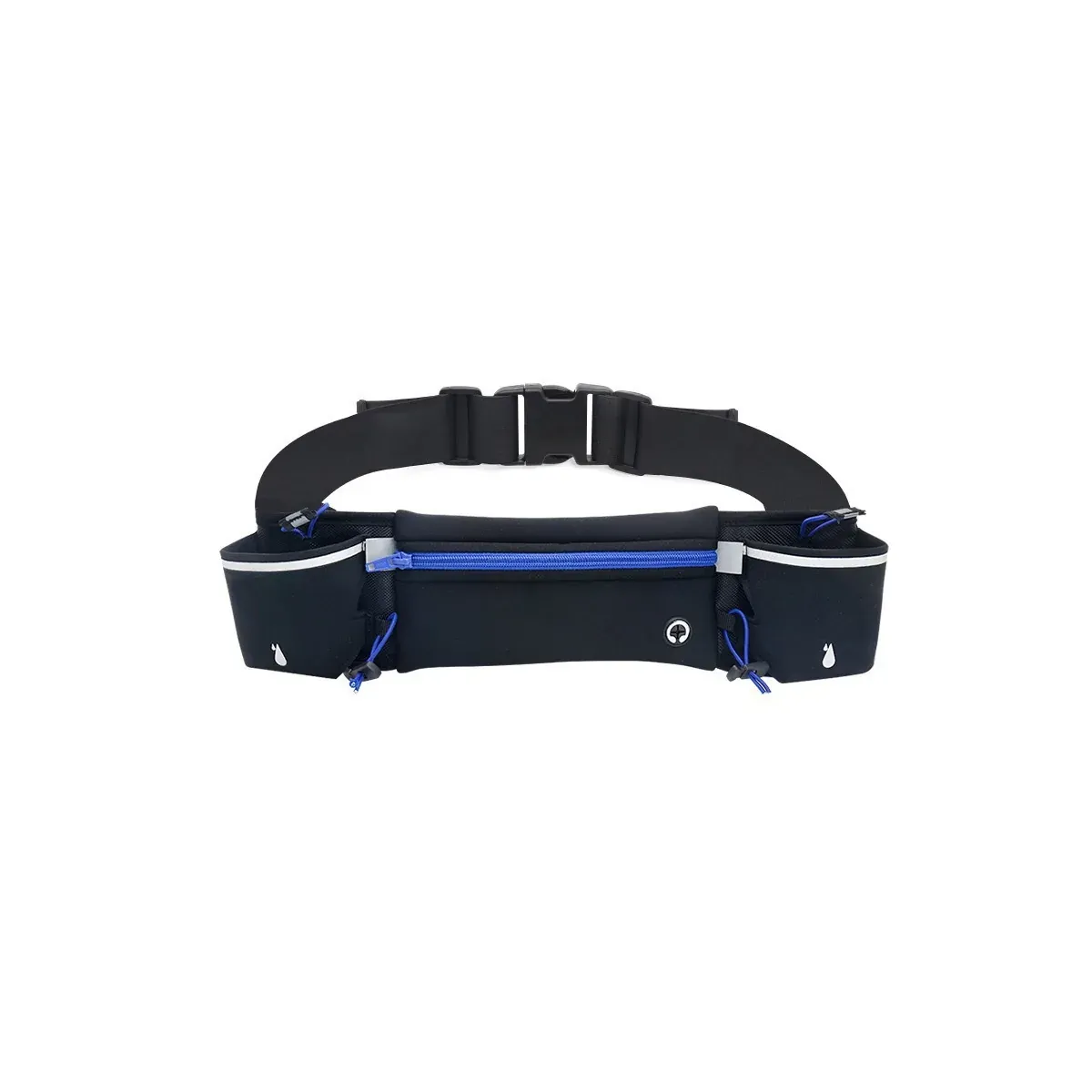 Black running waist pack with green trim