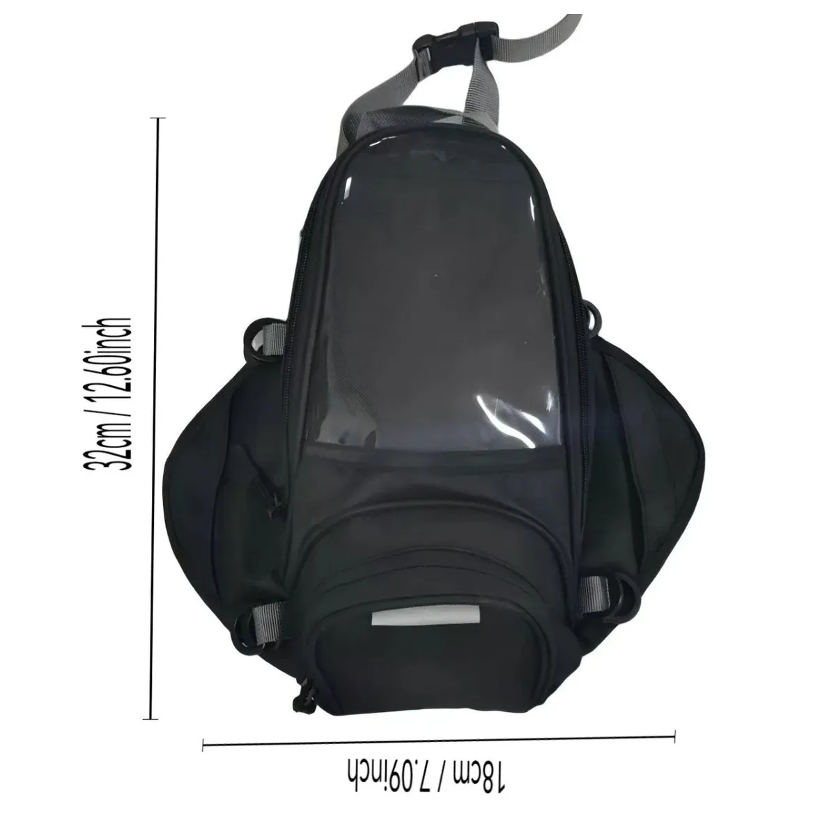 Magnetic tank bag with rain cover and strap kit