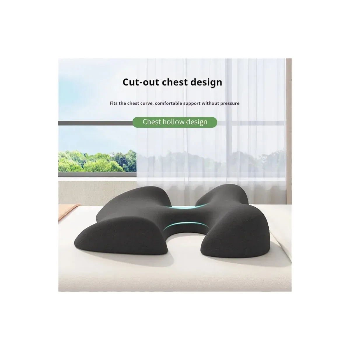 Face cradle cut-out on the pillow