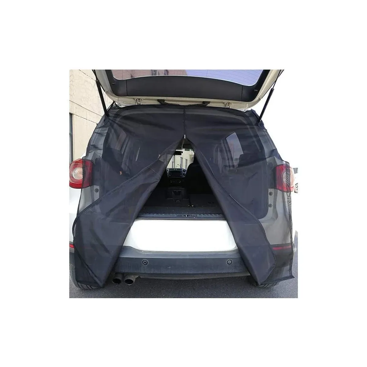Magnetic car tailgate mesh screen installed on an SUV