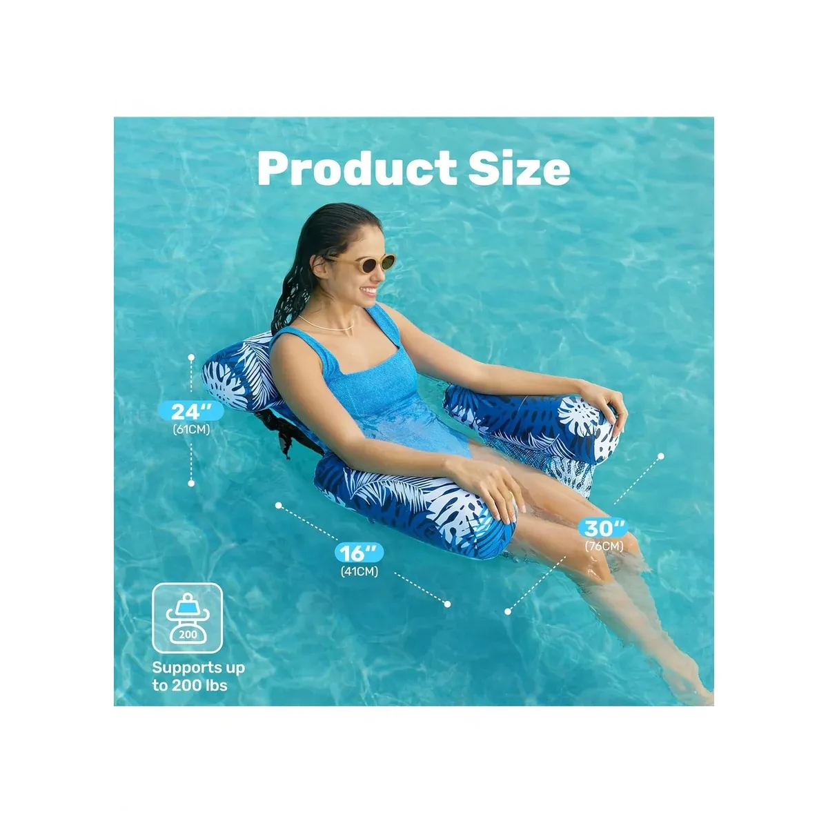 Pool float size and support