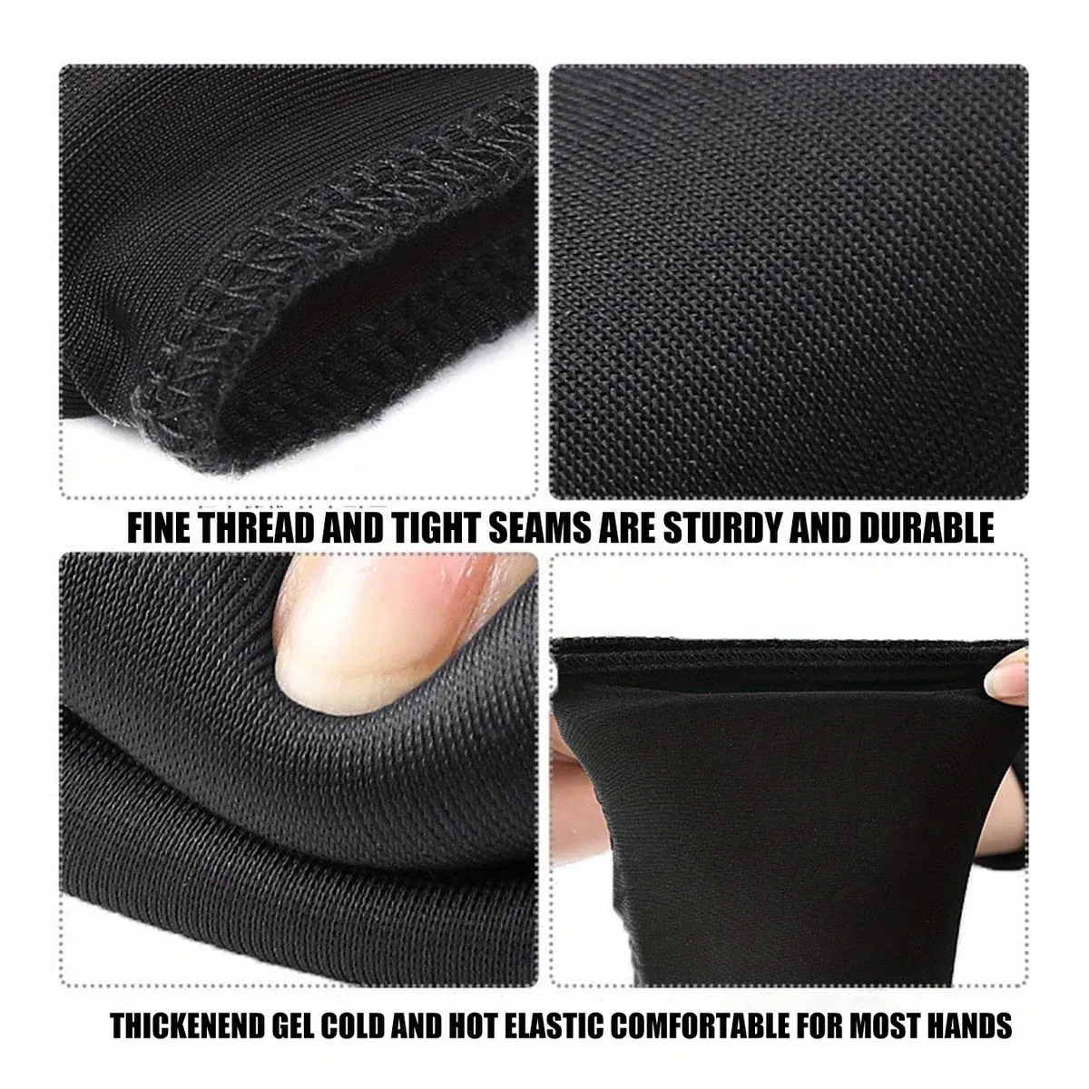 Sand remover pouch seams and fabric detail