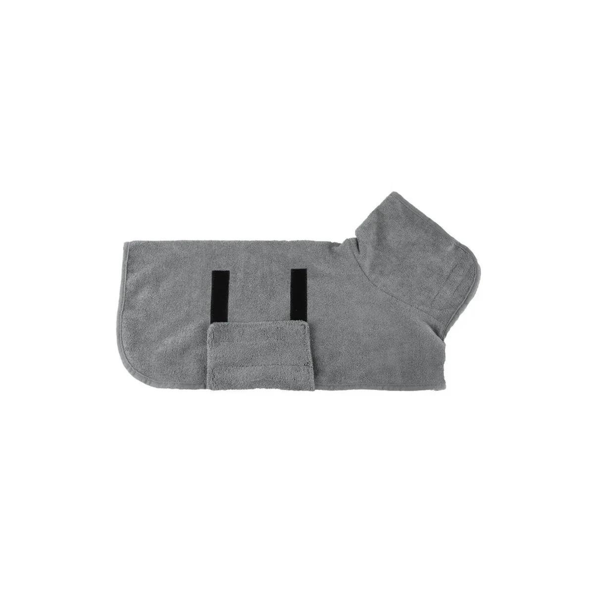 Green pet bathrobe laid flat