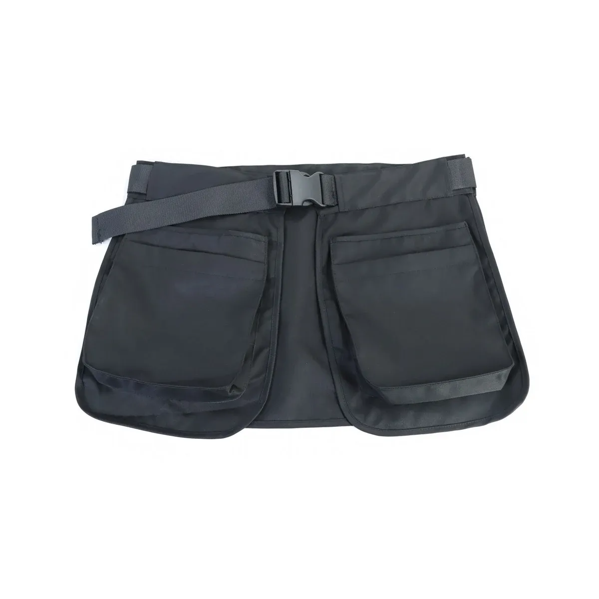 Waist apron laid flat with belt buckle