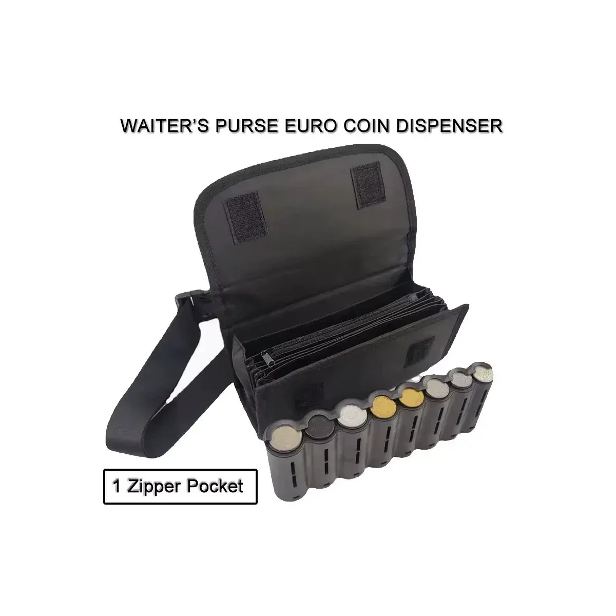 Euro Coin Pouch — Cylindrical Coin Holder with Belt Loop - detail-1