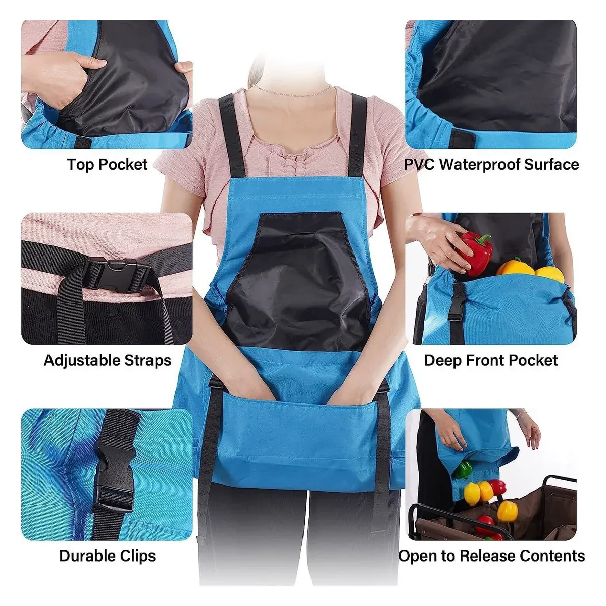 Harvest Apron — Garden Picking Apron with Quick-Release Pocket - detail-1