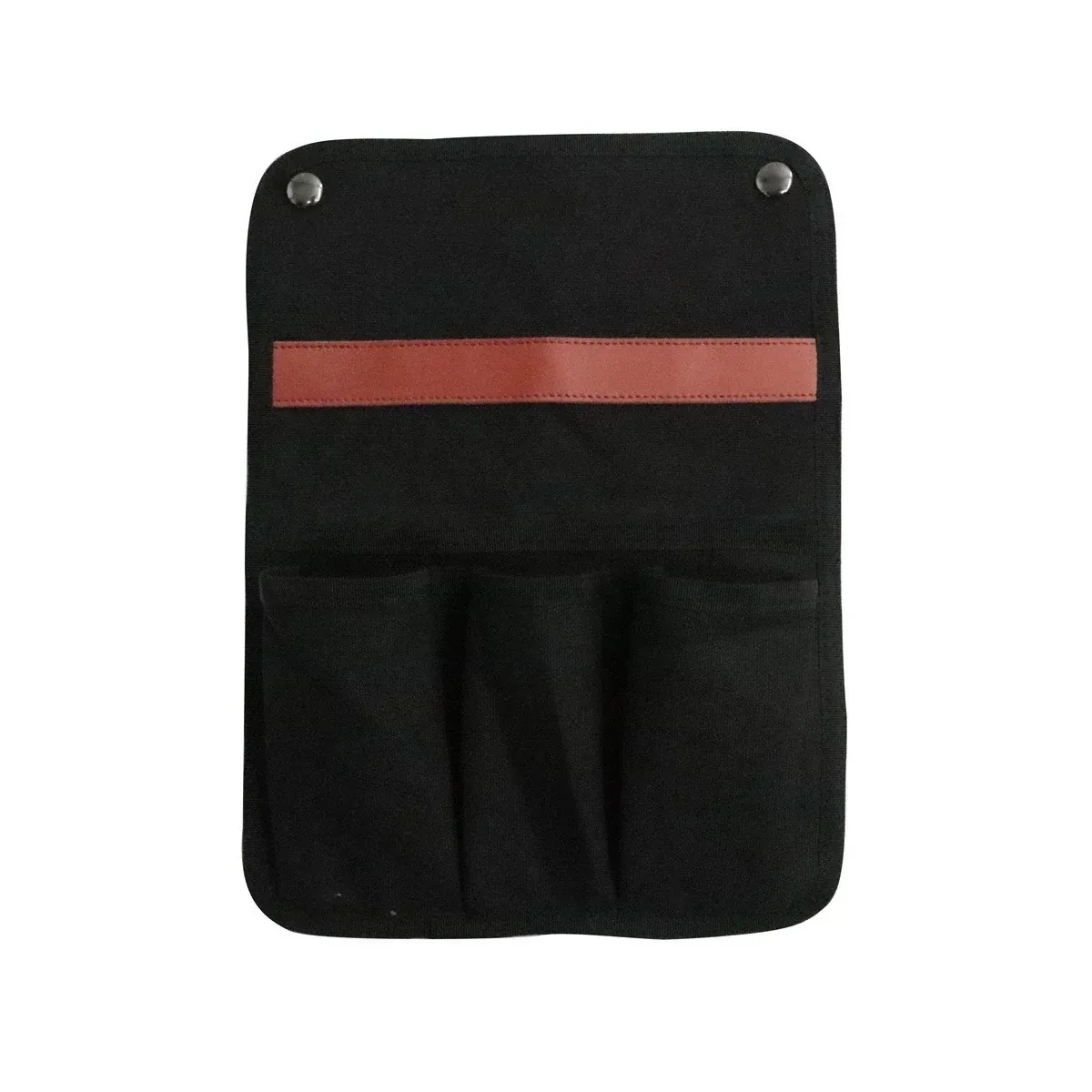 Camping chair side pocket black front view