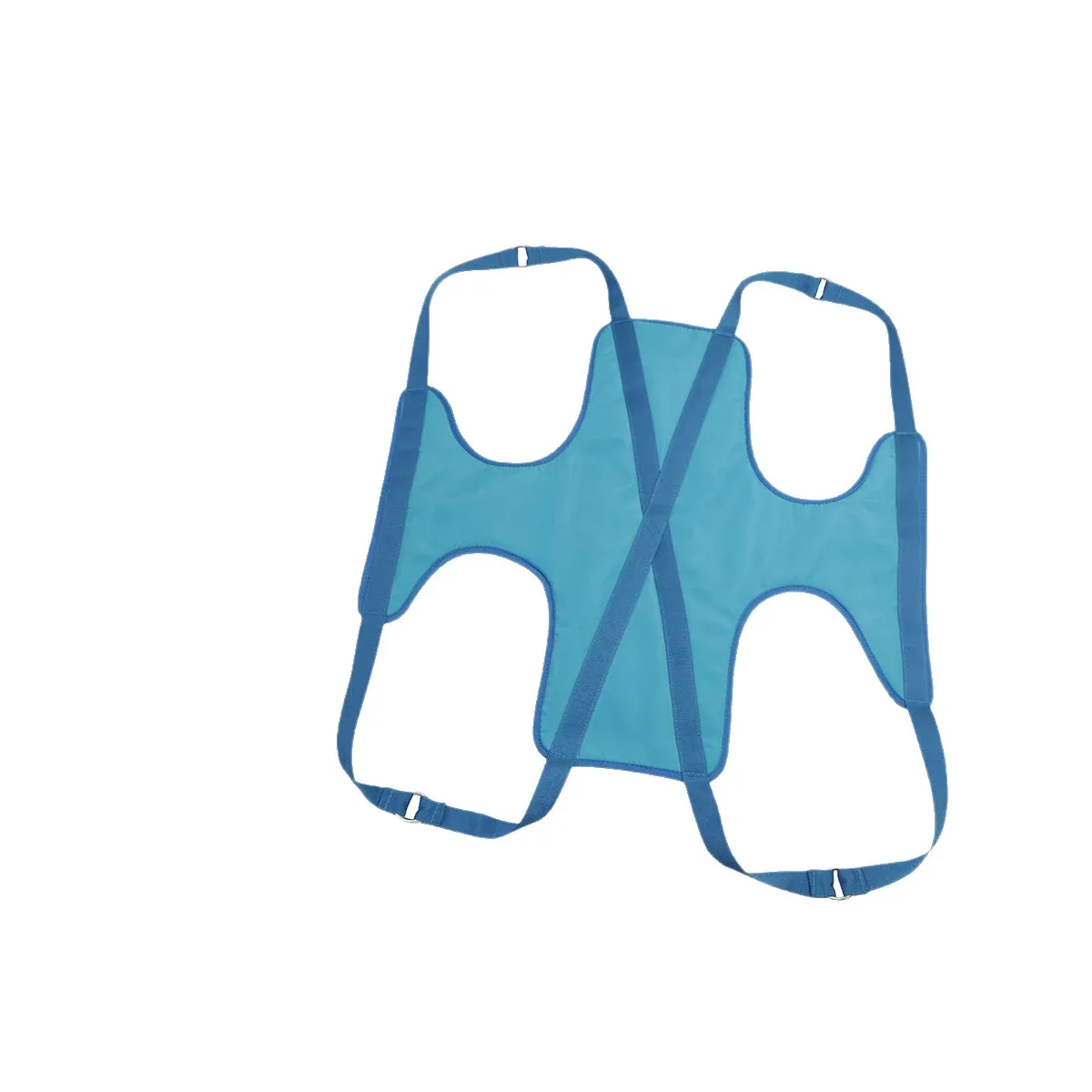 Blue pet grooming hammock laid flat