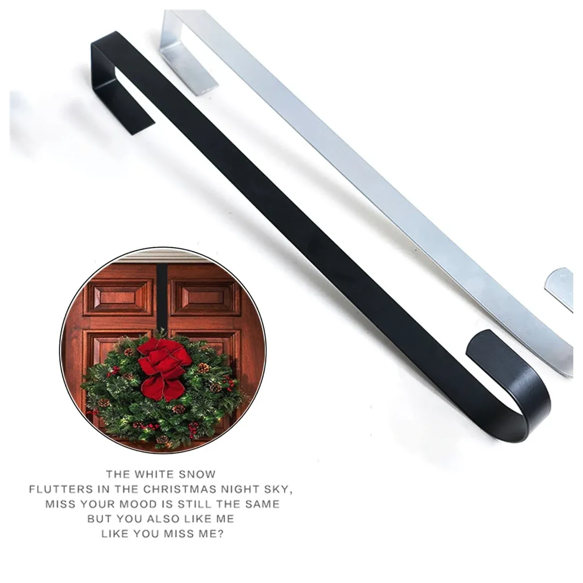 Black and white over-the-door wreath hangers