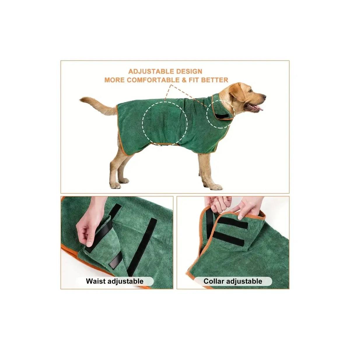 Green dog bathrobe on a corgi