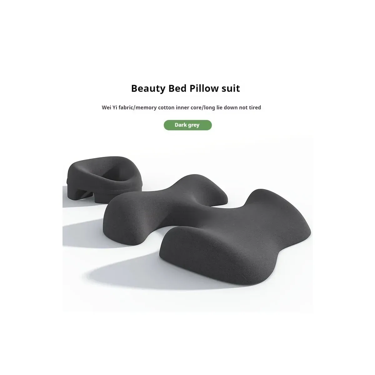 Dark gray beauty bed face pillow with chest support