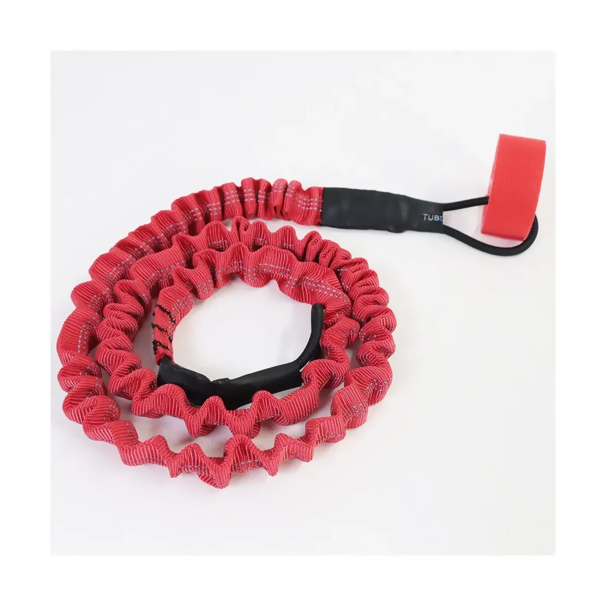 Kayak paddle leash red coiled cord