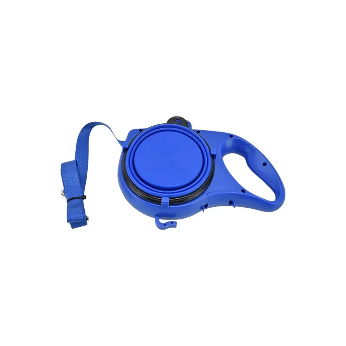 Dog drinking from a leash bottle bowl