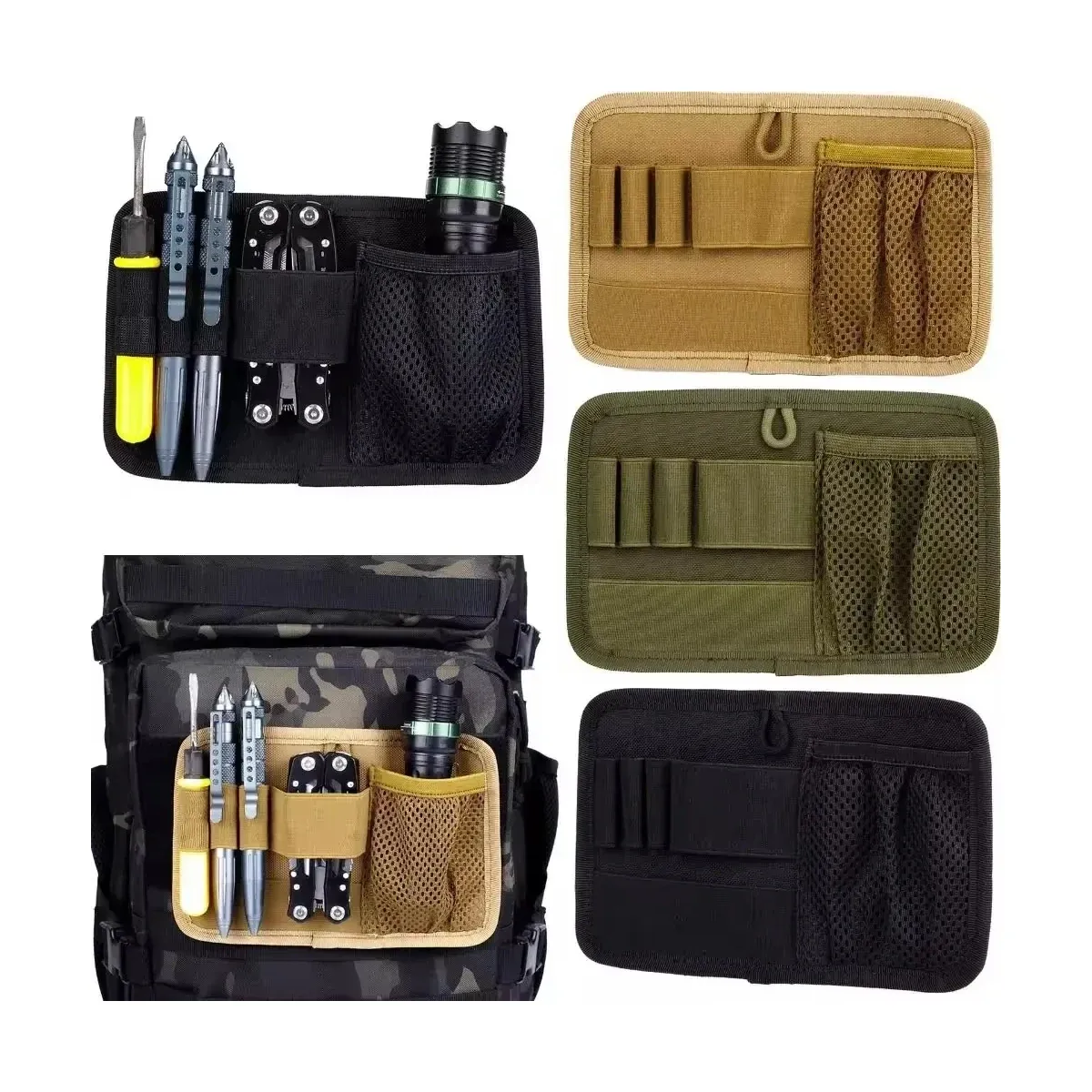 EDC tool board with elastic loops and tools
