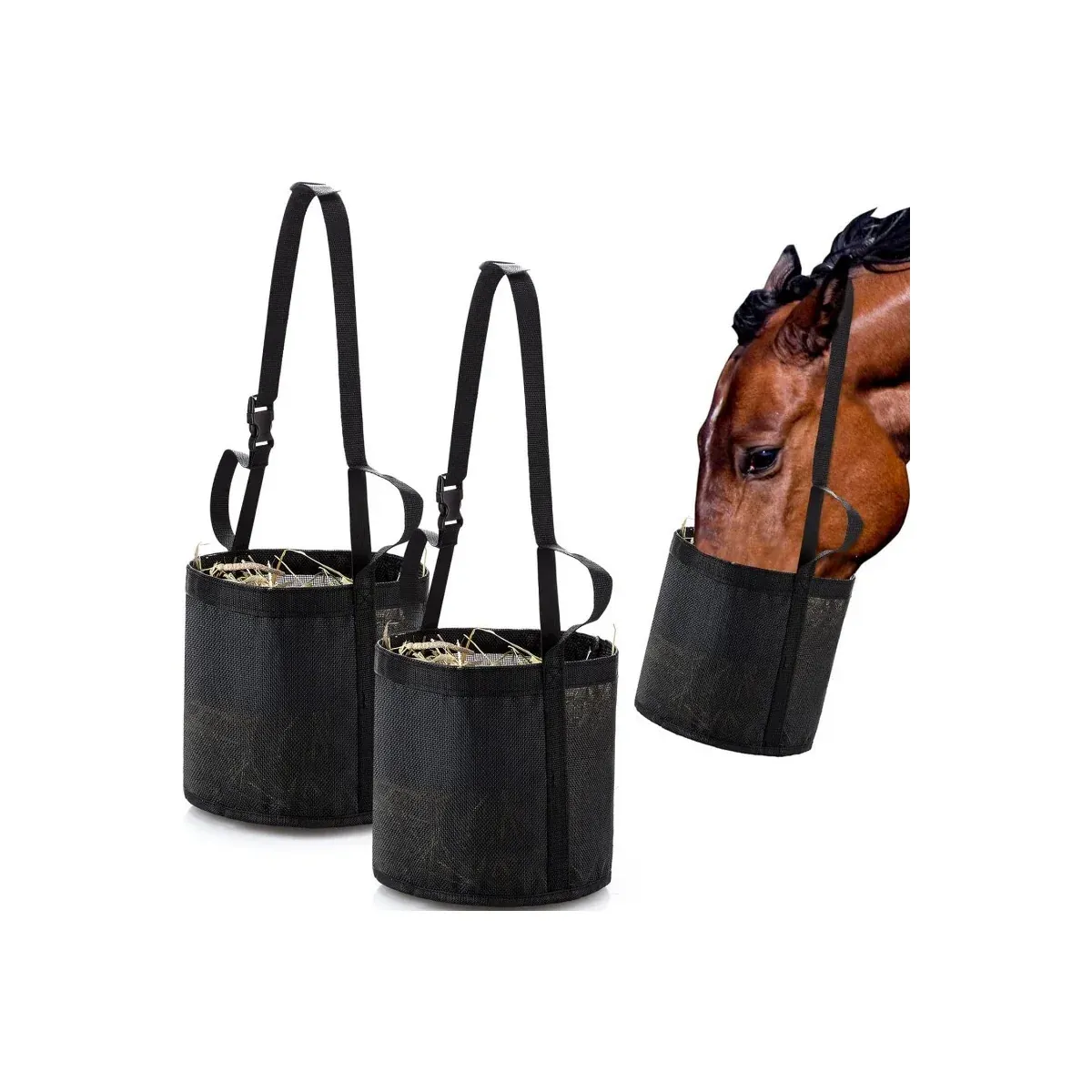 Horse Feed Bag — Breathable Mesh Pouch with Strap - main