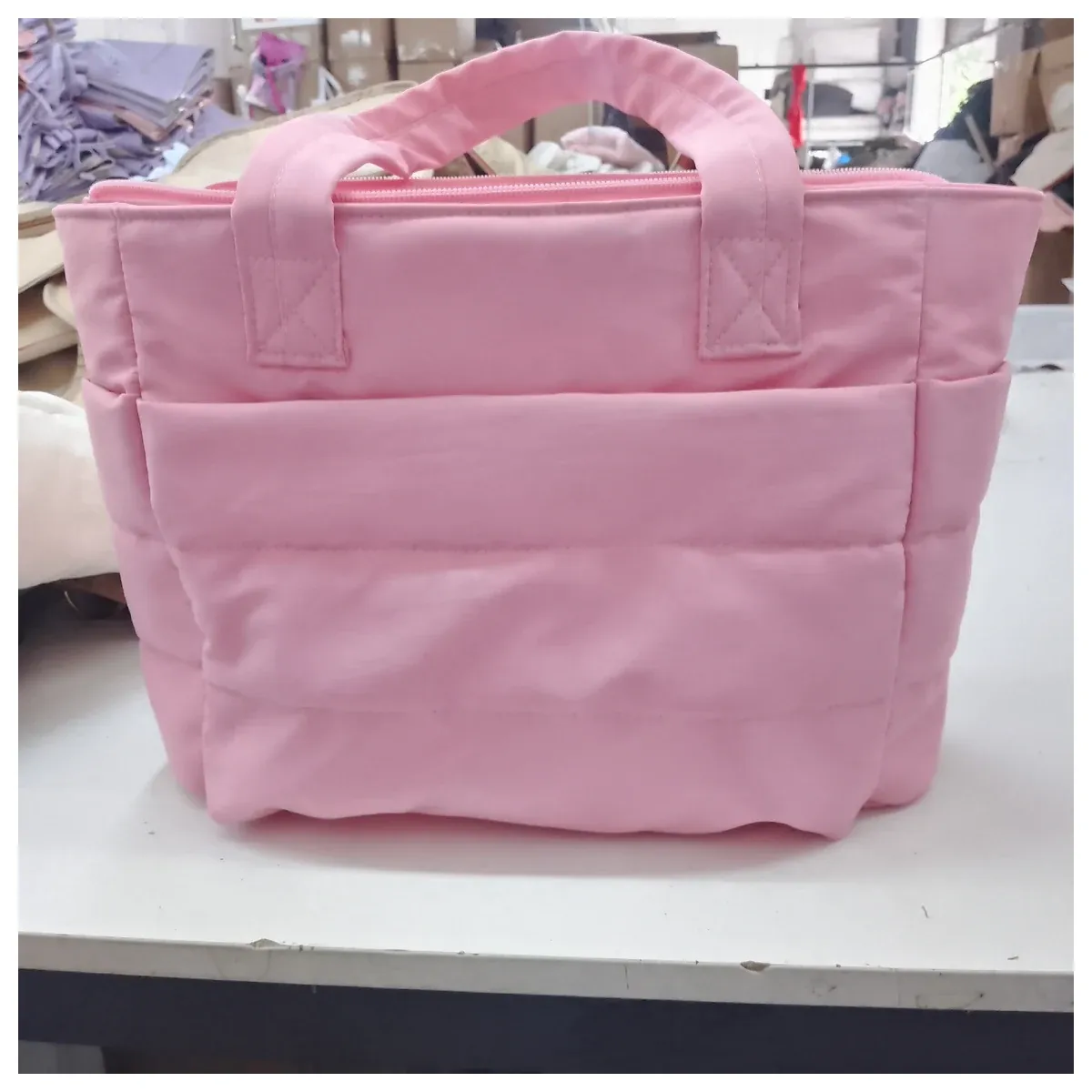 Black padded commuter tote