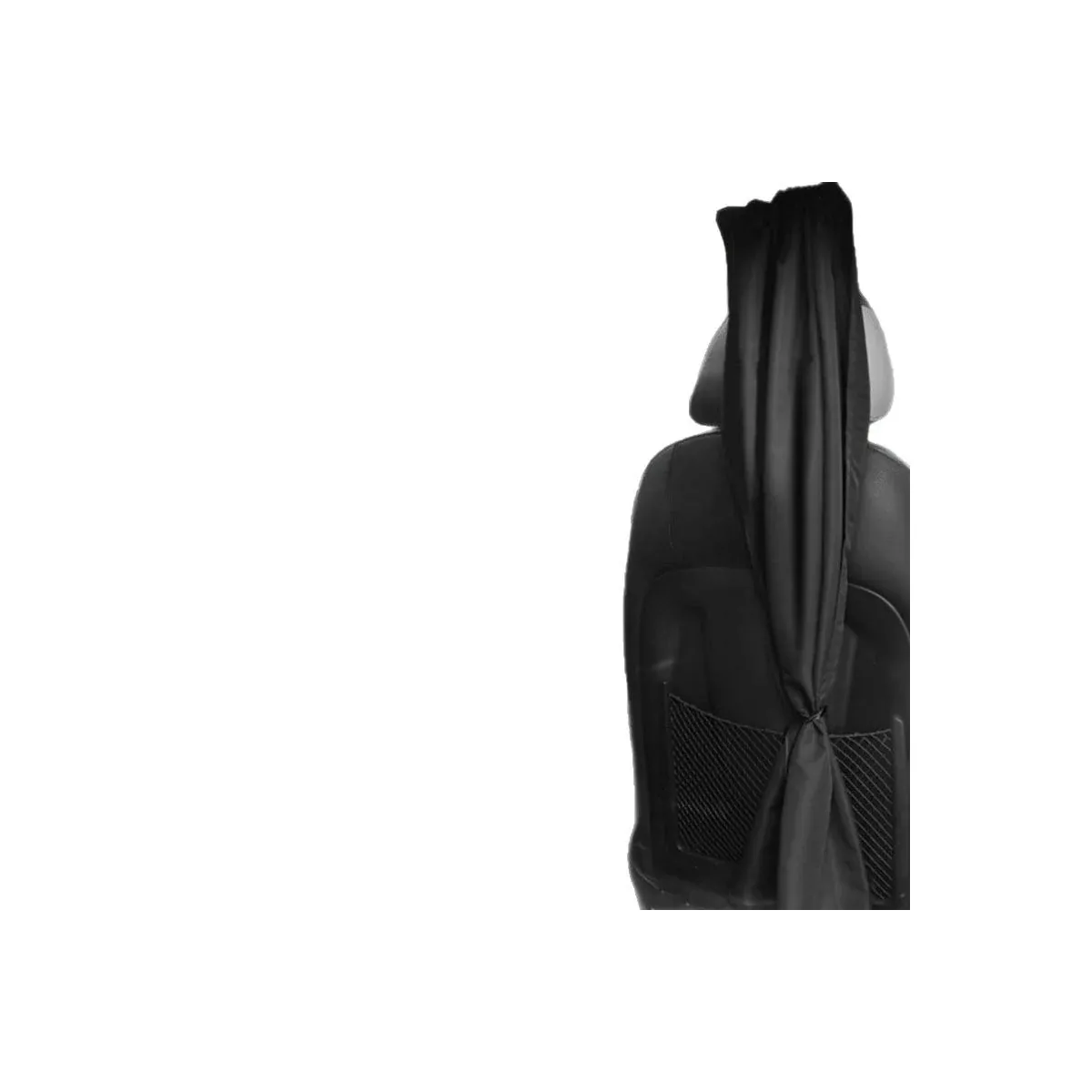 Car side curtain tied back