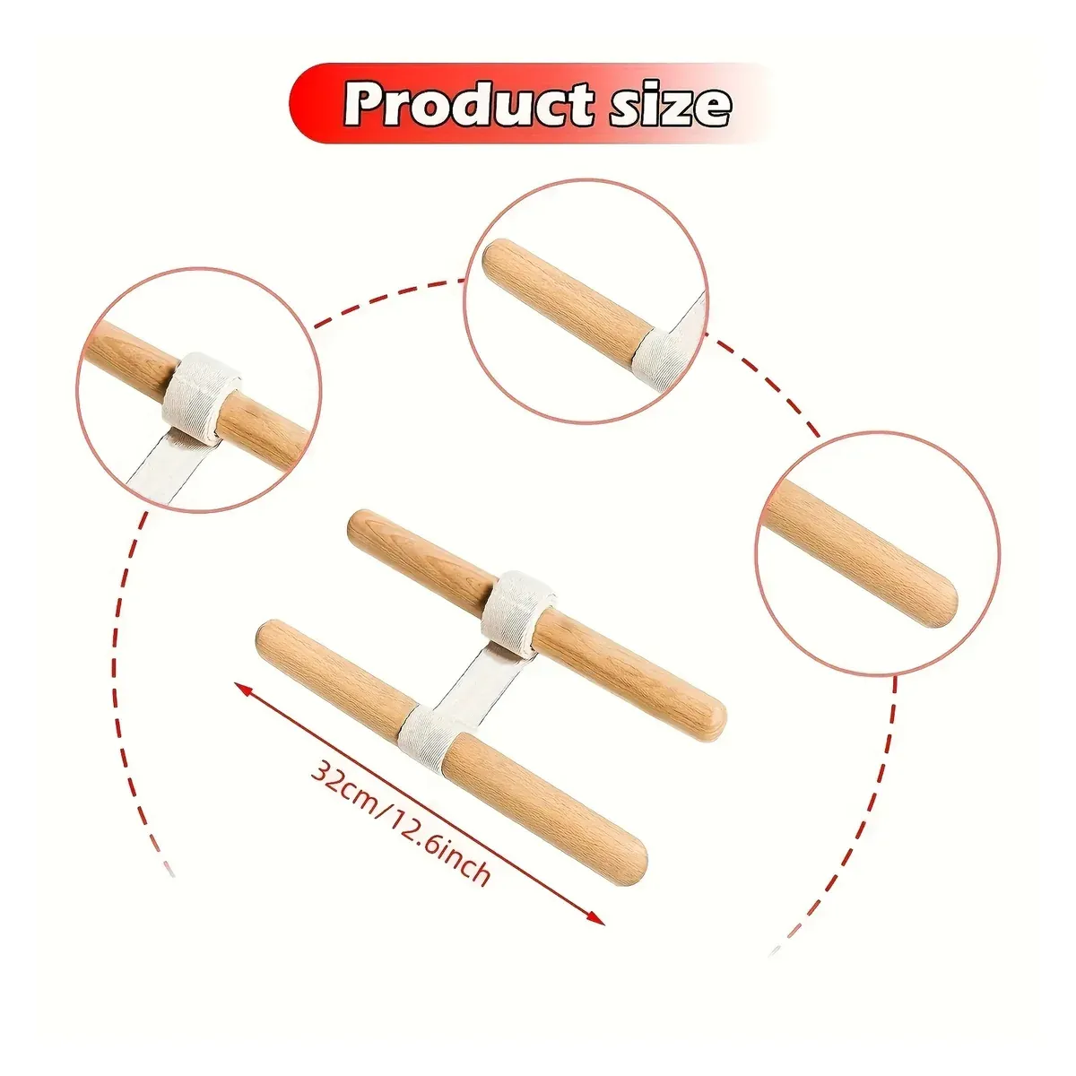 Resistance Band with Handles — Beech Handle Stretch Band - detail-1