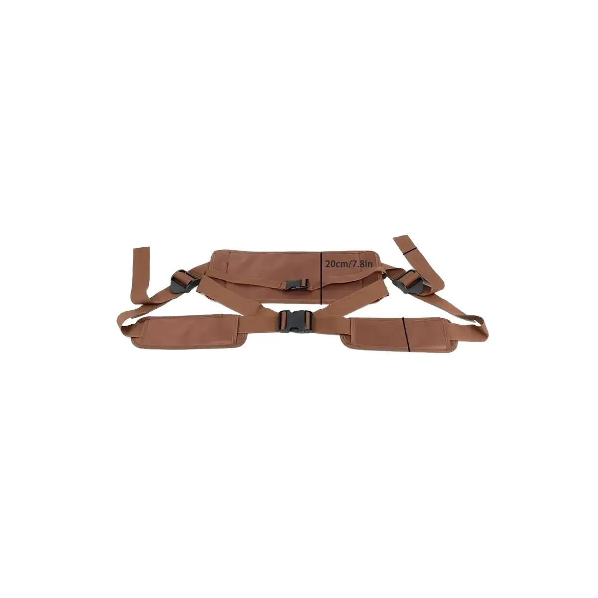 Brown meditation sitting strap laid flat