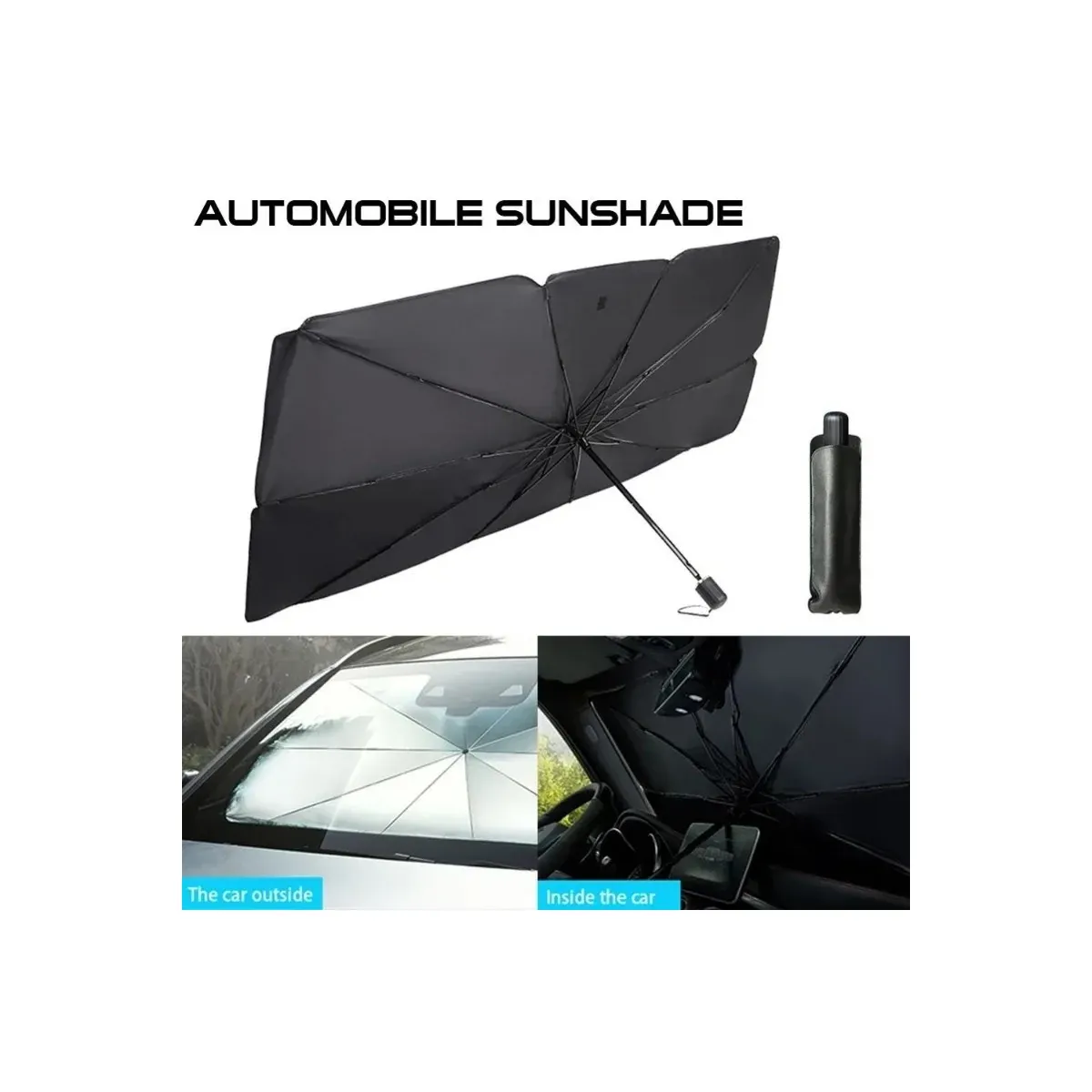 Car windshield sunshade umbrella from outside and inside