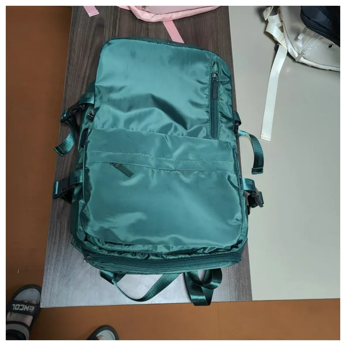Teal travel backpack for short trips