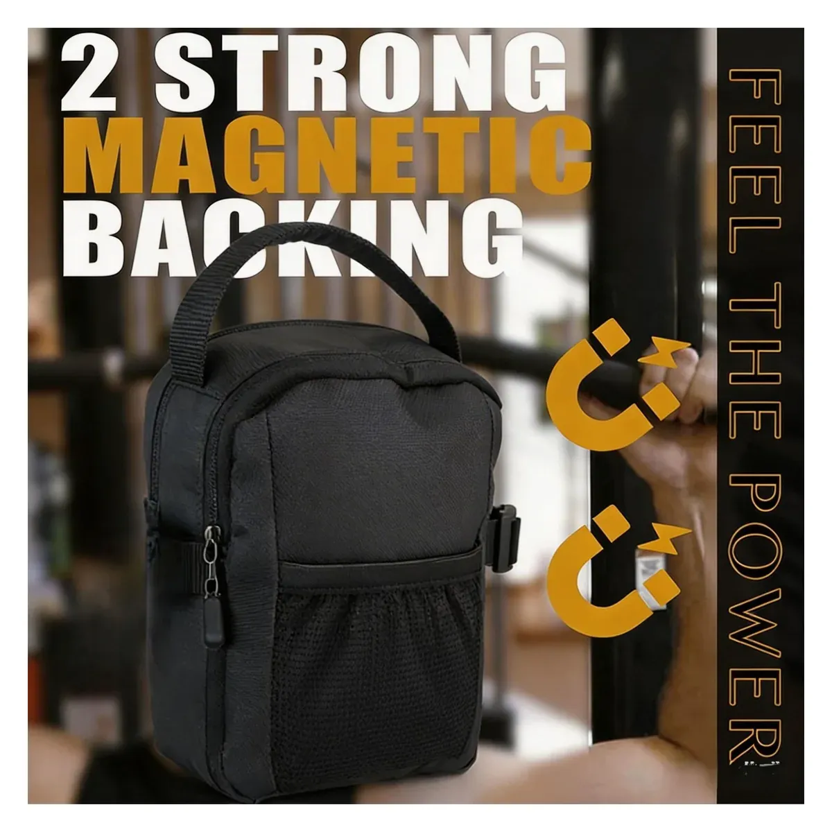 Two magnetic pads on the bag back