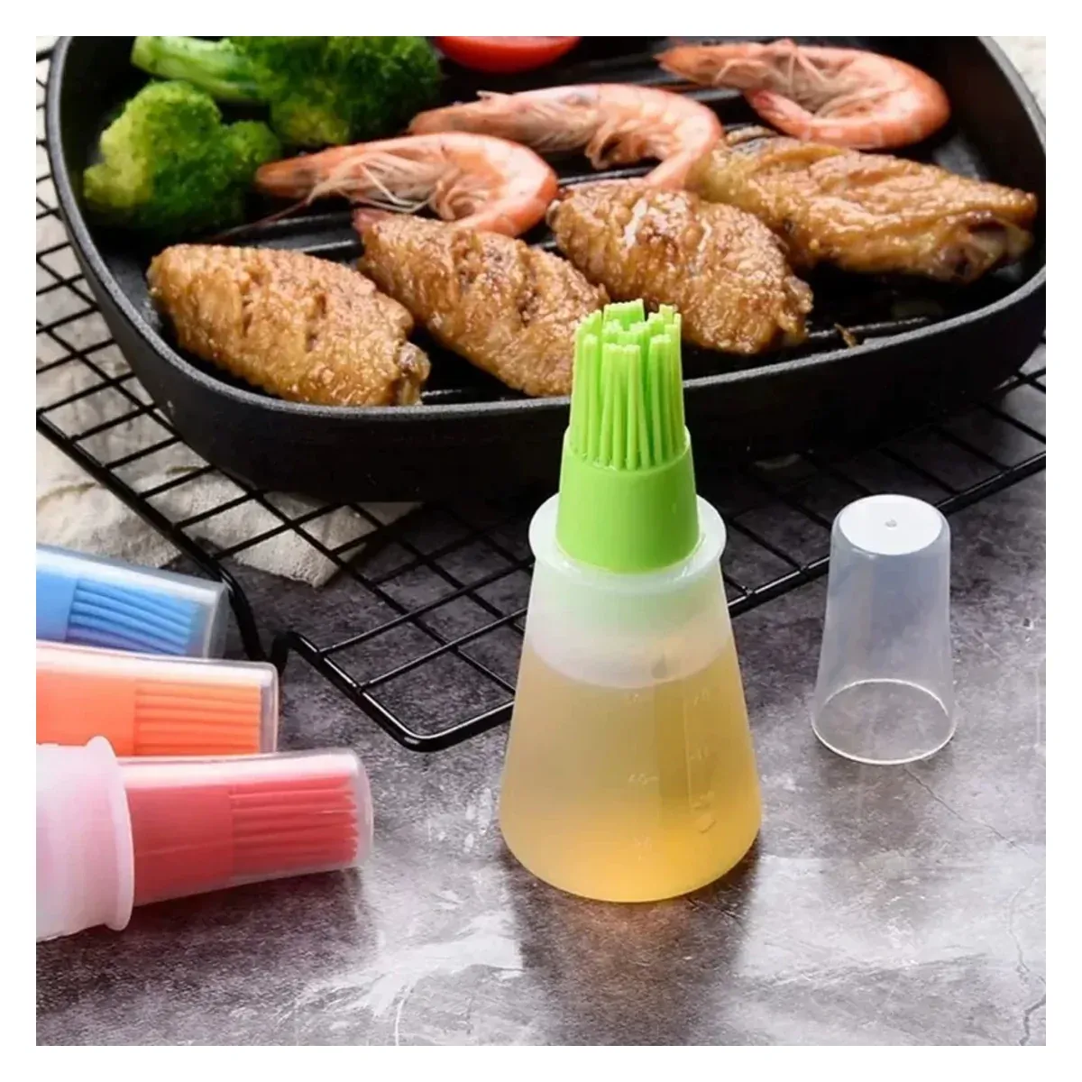 Silicone Oil Brush — Bottle-Mounted Basting Brush for Pans - main