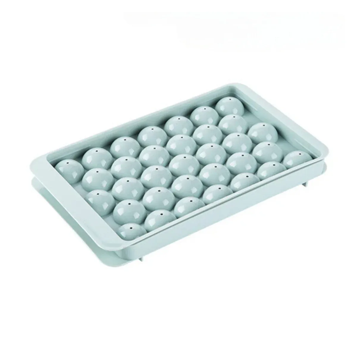 Blue ice ball tray top view