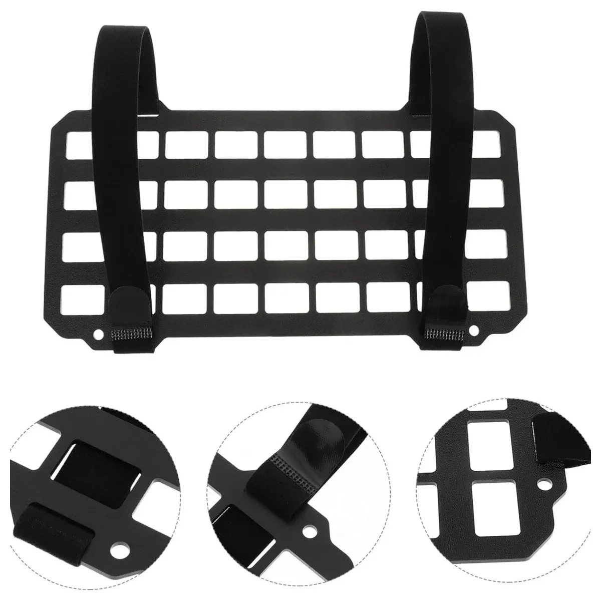 Car visor panel with two mounting straps