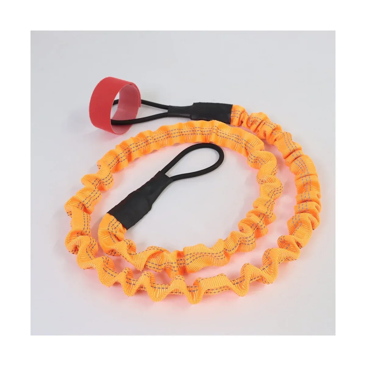 Kayak paddle leash orange coiled cord