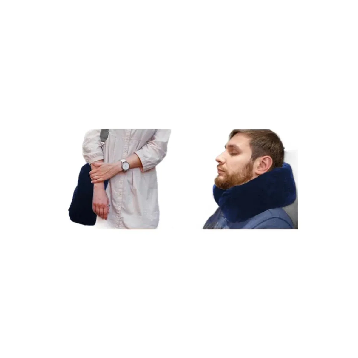 Travel pillow folded flat for packing