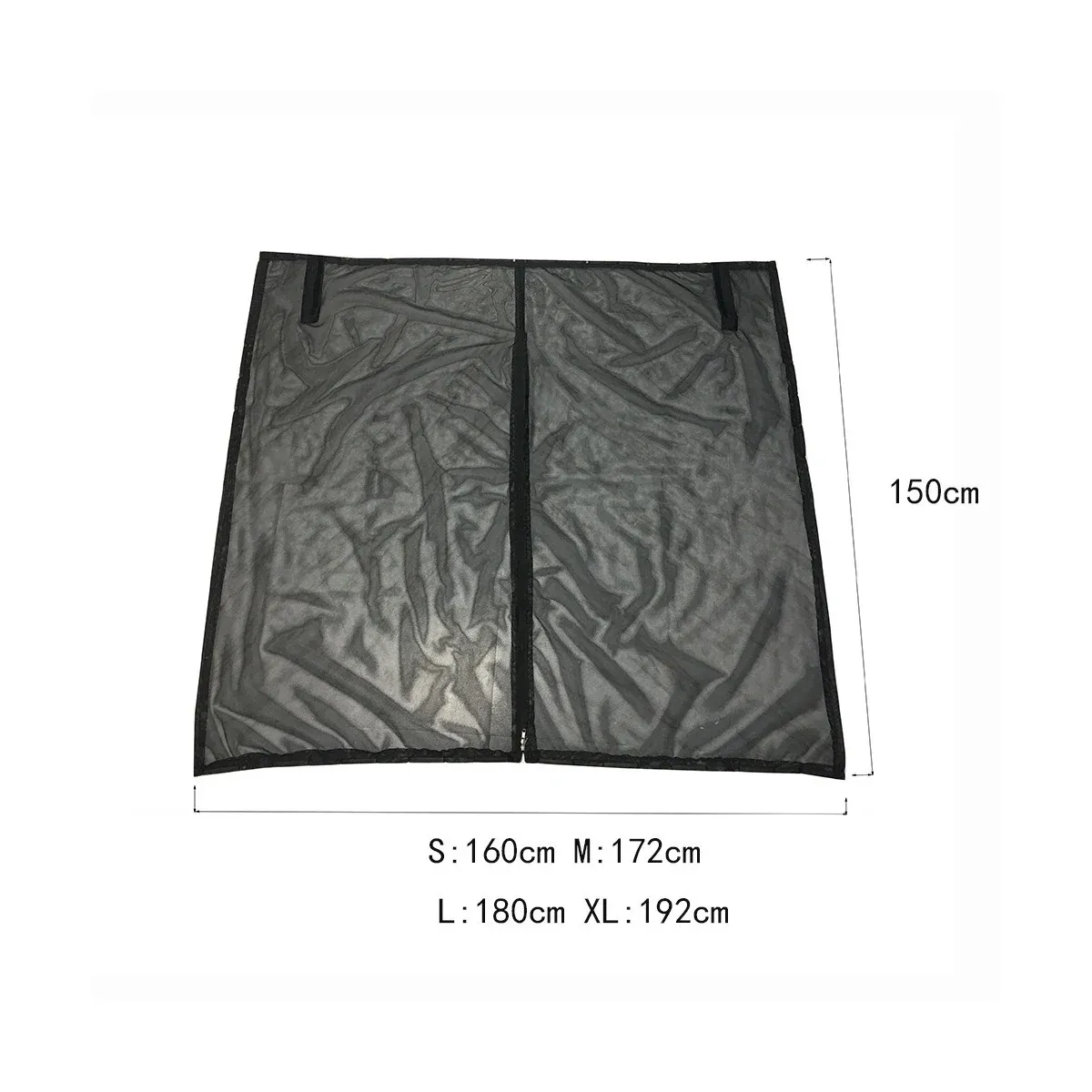 Car tailgate mesh screen folded flat