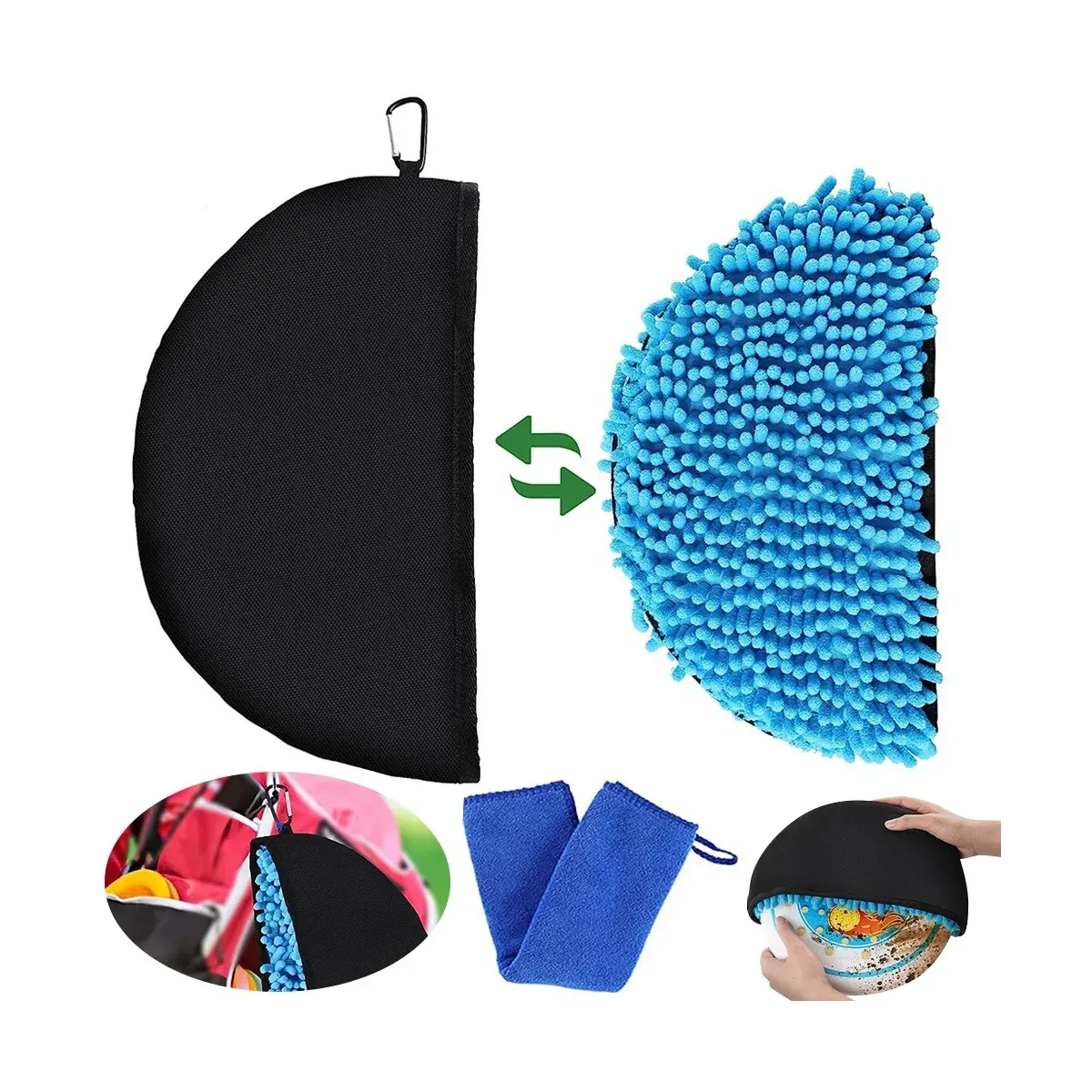 Lined interior of a frisbee cleaning bag