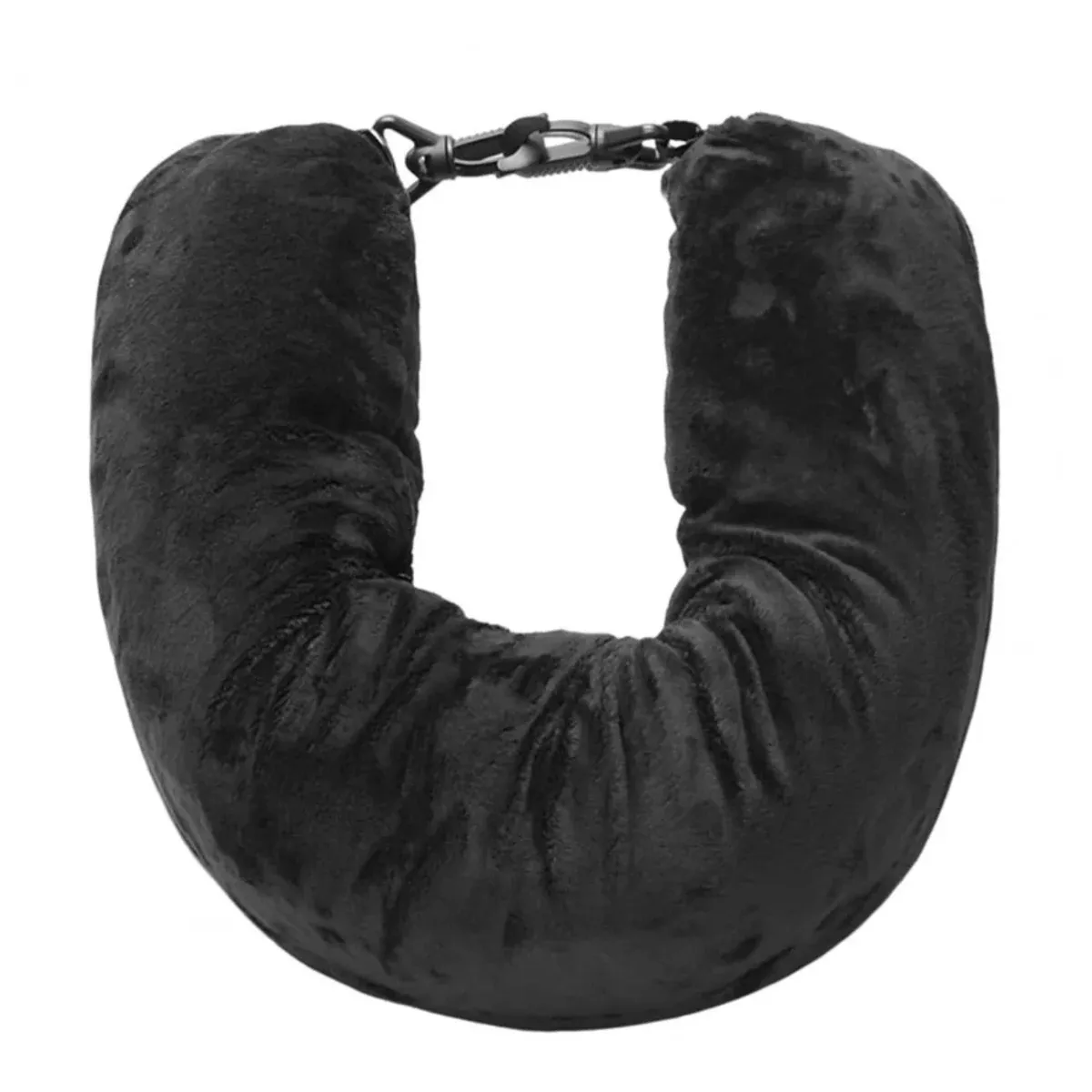 Black velvet travel neck pillow cover