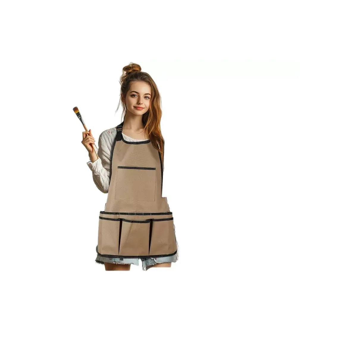 Garden Tool Apron — Sleeveless Bib Apron with Pockets - detail-1