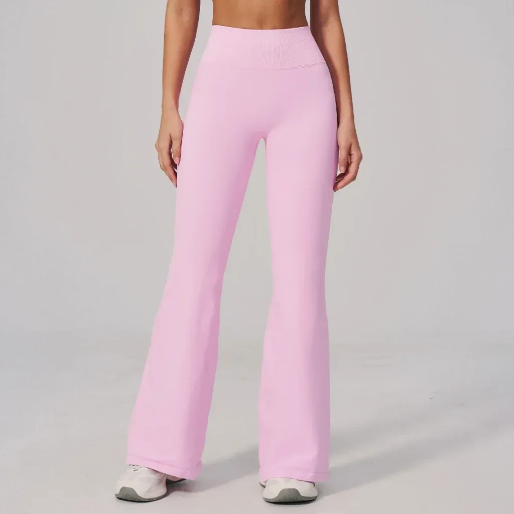 high-waist-smooth-front-flare-yoga-pants-view-1
