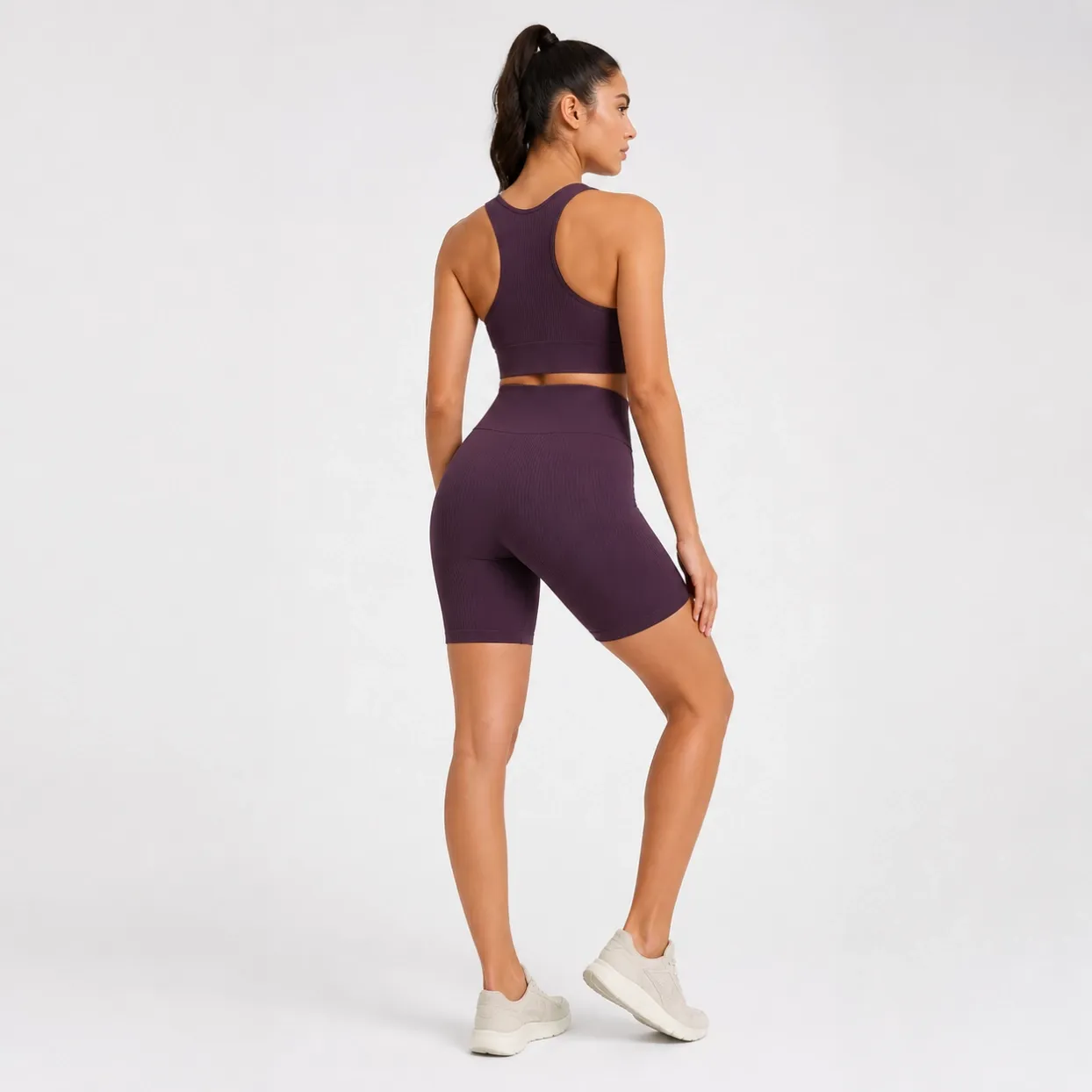 custom-seamless-ribbed-running-biker-shorts-back