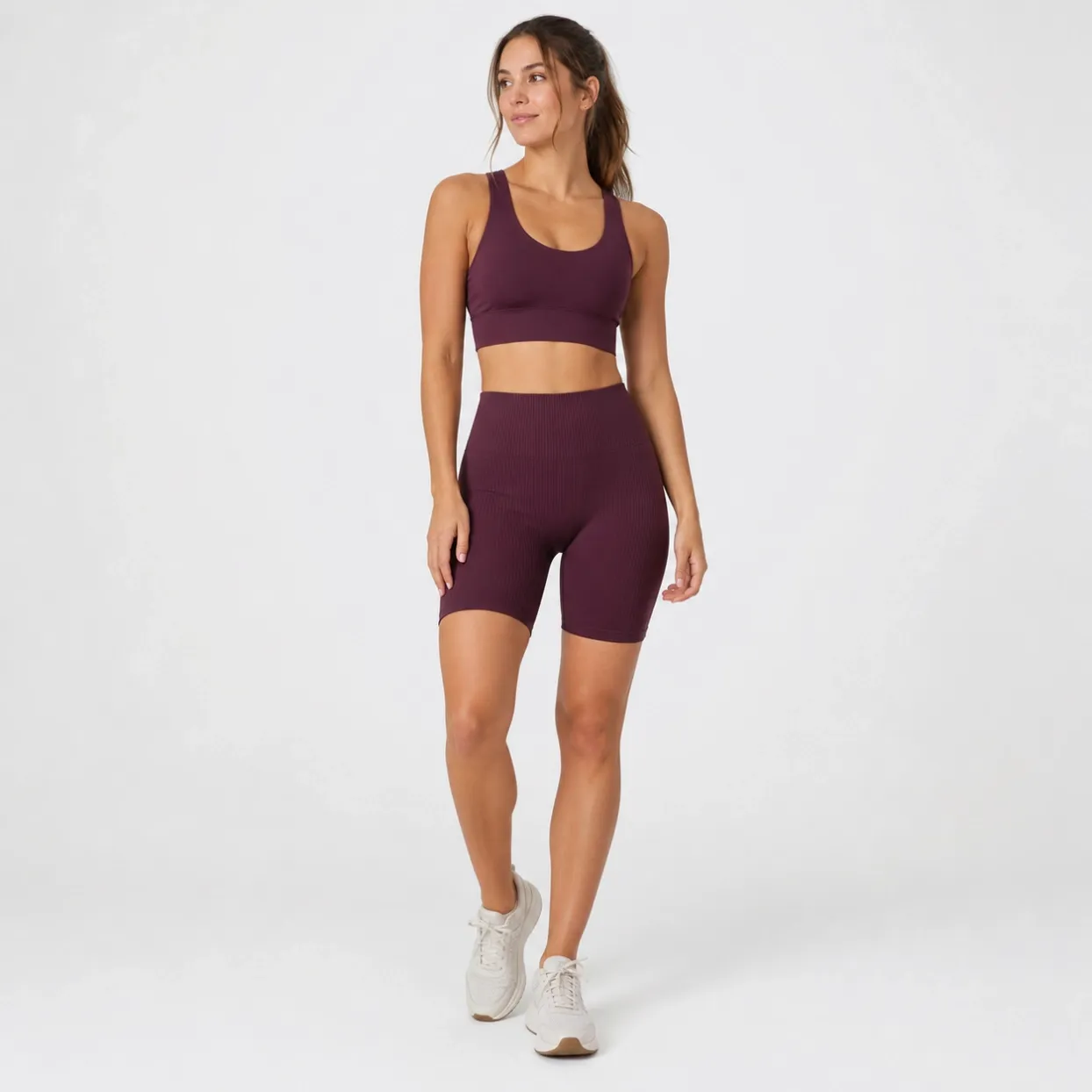 custom-seamless-ribbed-running-biker-shorts-front