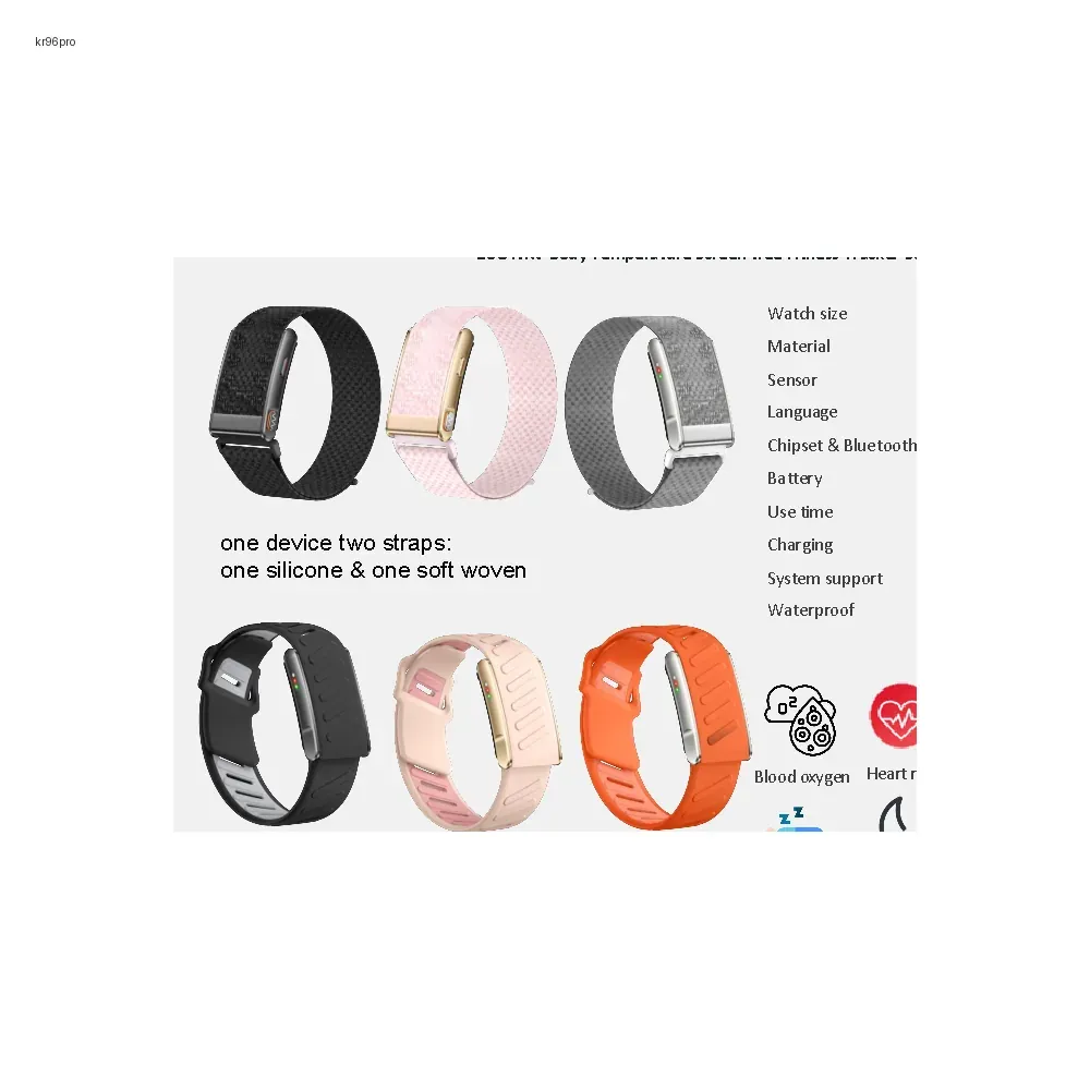ECG HRV Body Temperature Screen-free Fitness Tracker SOS Premium Health Tracker