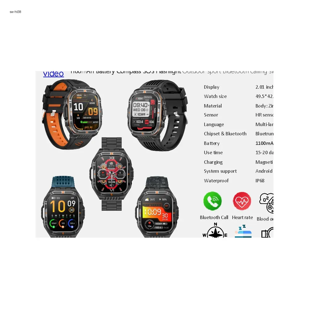 1100mAh Outdoor Sport Bluetooth Calling Smartwatch