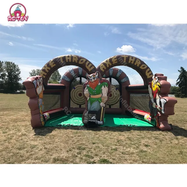 Inflatable axe throwing game with foam axes (12)