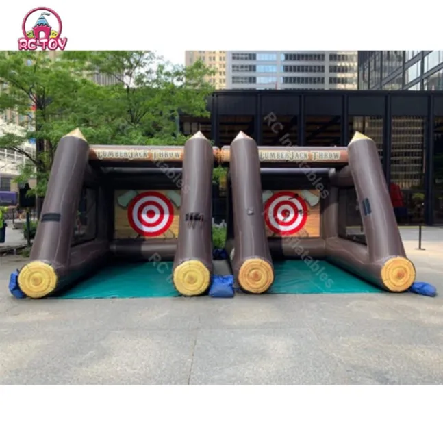 Inflatable axe throwing game with foam axes (13)