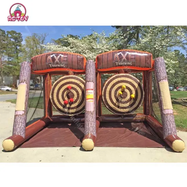 Inflatable axe throwing game with foam axes (6)