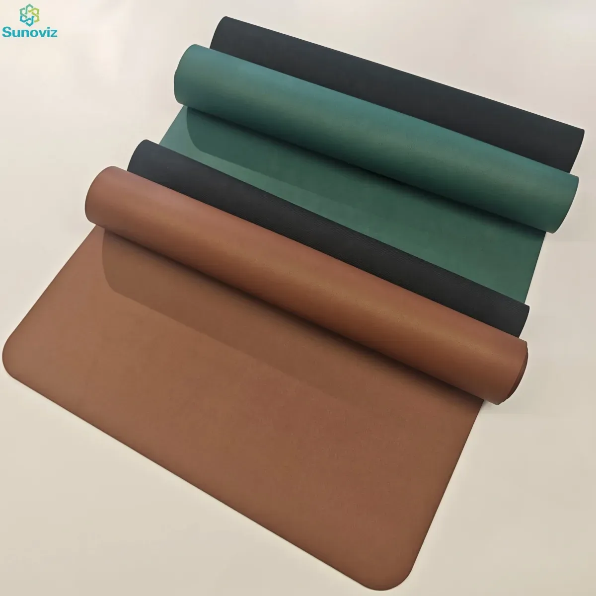 Light grey, dark grey and black matte PU yoga mats