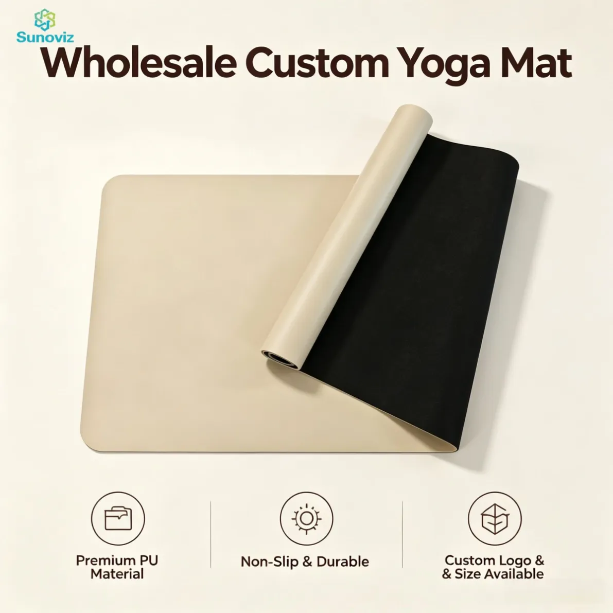 Beige yoga mat