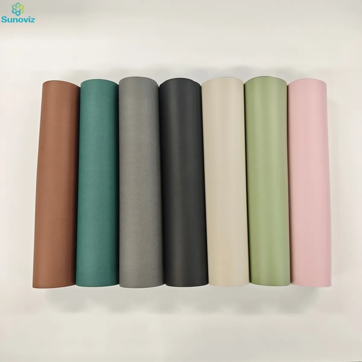 Caramel brown, dark green and black matte PU yoga mats