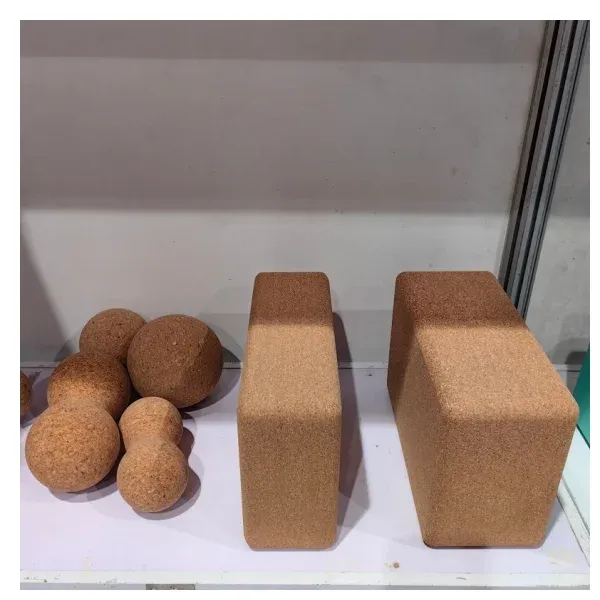 Cork yoga blocks and cork massage balls from the cork yoga mat set