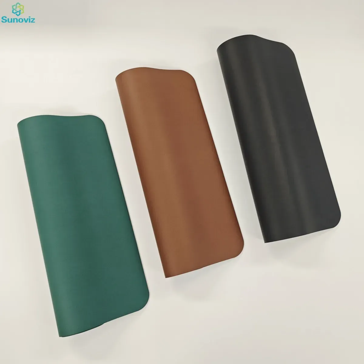 Seven matte PU yoga mats in assorted colors